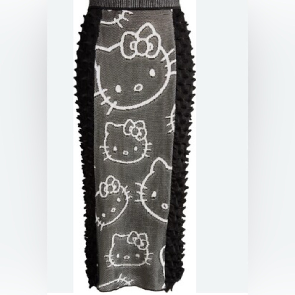 Chet Lo x Sanrio Hello Kitty Spike black Knit Midi Skirt 1=2-4US